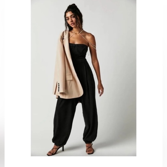 NWOT Free People Zoey Harem Corset Jumpsuit - Picture 2 of 15